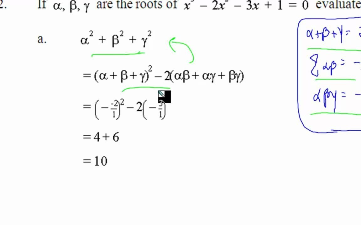 A-level Further Math: P1-Coefficients and Roots of Polynomials