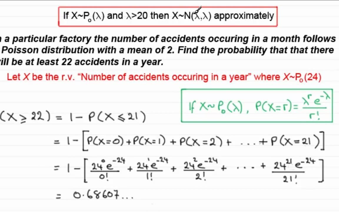 A-level-Stat2-2.2 Normal approximation to the Poisson Distribution